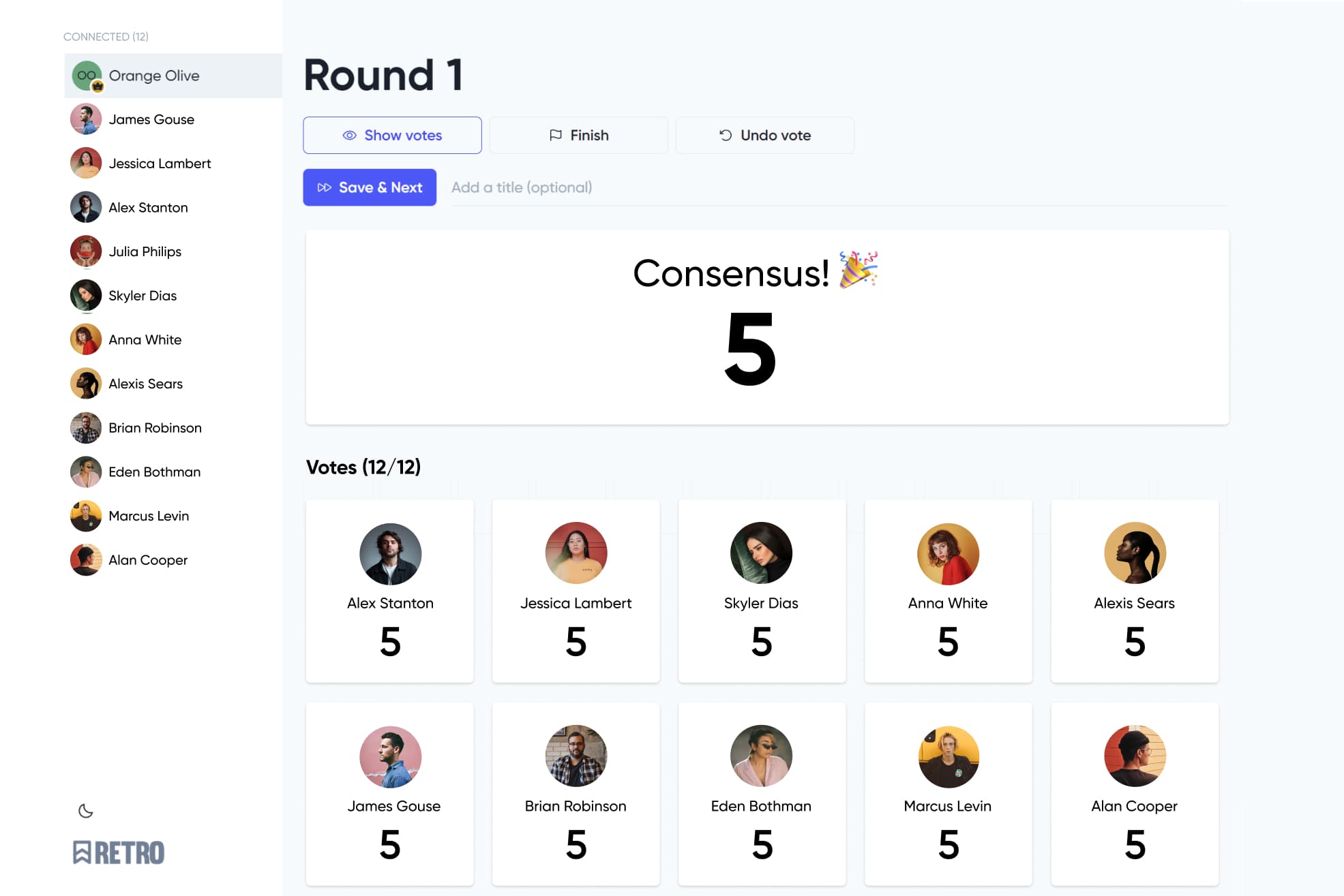 RetroPlan Agile Retrospective and Planning Poker App